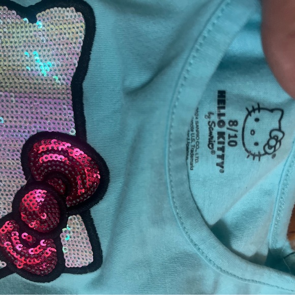 Hello Kitty Aqua Shirt with Pink Sequins - Picture 4 of 9
